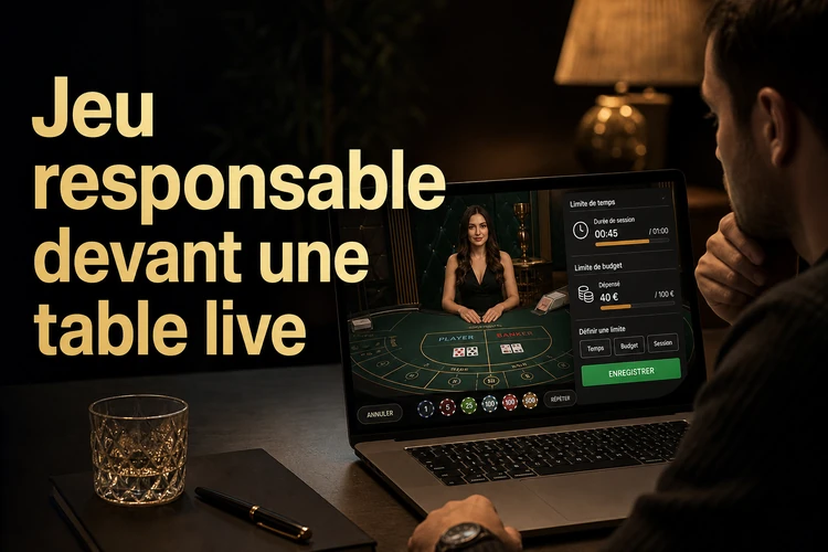 Jeu responsable devant une table live